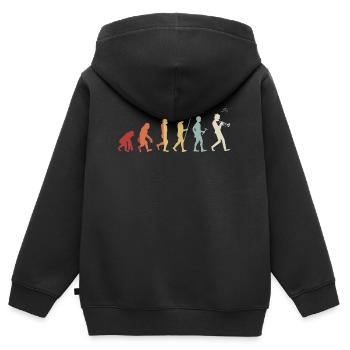 Trompete - Kinder Premium Organic Zip Hoodie - Schwarz - Hinten - AI Model Kid Male (0cm)
