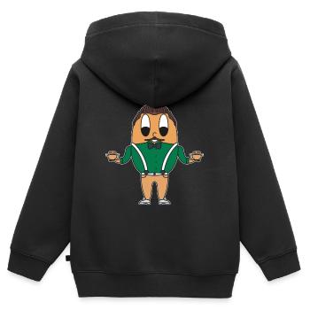 Italiener Ei - Kinder Premium Organic Zip Hoodie - Schwarz - Hinten - AI Model Kid Male (0cm)