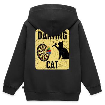 Dartspieler Chat - Sweat Premium à capuche zippé enfant bio - noir - Dos - AI Model Kid Male (0cm)
