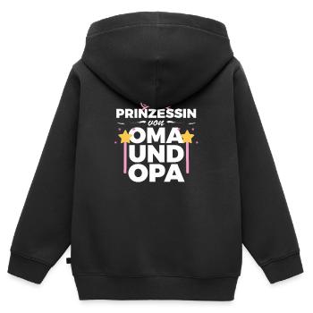 Prinzessin von Oma und Opa für Enkeltochter - Kinder Premium Organic Zip Hoodie - Schwarz - Hinten - AI Model Kid Male (0cm)