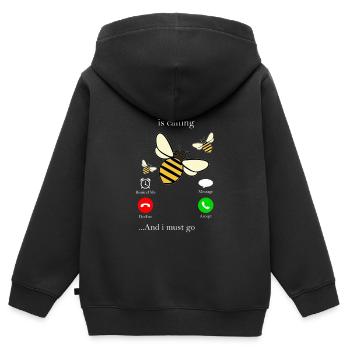 Imker - Kinder Premium Organic Zip Hoodie - Schwarz - Hinten - AI Model Kid Male (0cm)