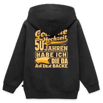 Goldene Hochzeit | Ehemann Hochzeitstag Geschenk - Kinder Premium Organic Zip Hoodie - Schwarz - Hinten - AI Model Kid Male (0cm)