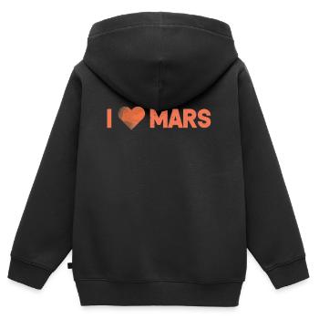 Mars - Kinder Premium Organic Zip Hoodie - Schwarz - Hinten - AI Model Kid Male (0cm)