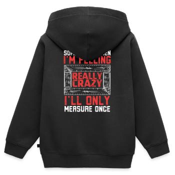 Menuisier menuisier menuisier - Sweat Premium à capuche zippé enfant bio - noir - Dos - AI Model Kid Male (0cm)