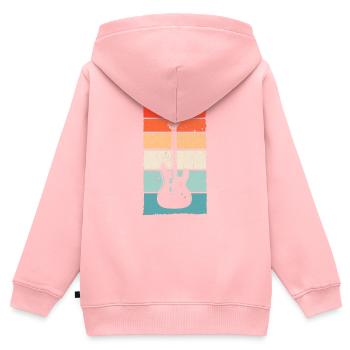 E guitare rétro - Sweat Premium à capuche zippé enfant bio - rose - Dos - AI Model Kid Female (0cm)