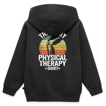 Künstliches Knie Knie Operation Physio Therapie - Kinder Premium Organic Zip Hoodie - Schwarz - Hinten - AI Model Kid Male (0cm)