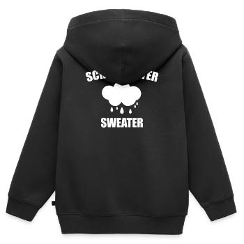 SCHIETWETTER SWEATER - Kinder Premium Organic Zip Hoodie - Schwarz - Hinten - AI Model Kid Male (0cm)