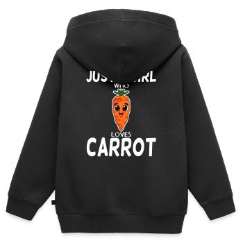 Vegan Karotte Karotten Möhre Möhren - Kinder Premium Organic Zip Hoodie - Schwarz - Hinten - AI Model Kid Male (0cm)