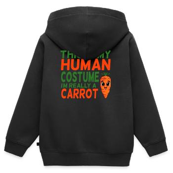 Vegan Karotte Karotten Möhre Möhren - Kinder Premium Organic Zip Hoodie - Schwarz - Hinten - AI Model Kid Male (0cm)