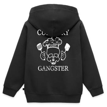 Culinary Gangster Skull Chef - Kids Premium Organic Zip-up Hoodie - black - Back - AI Model Kid Male (0cm)