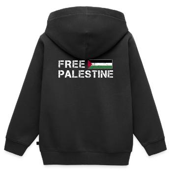 Freies Palästina Gaza-Flagge Arabisch - Kinder Premium Organic Zip Hoodie - Schwarz - Hinten - AI Model Kid Male (0cm)