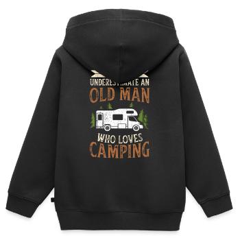 Camper - Kinder Premium Organic Zip Hoodie - Schwarz - Hinten - AI Model Kid Male (0cm)