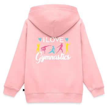 I love gymnastics shirts for women - Sweat Premium à capuche zippé enfant bio - rose - Dos - AI Model Kid Female (0cm)
