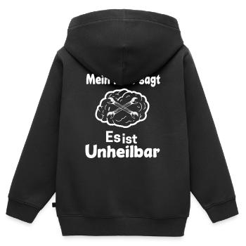 Mechaniker - Kinder Premium Organic Zip Hoodie - Schwarz - Hinten - AI Model Kid Male (0cm)