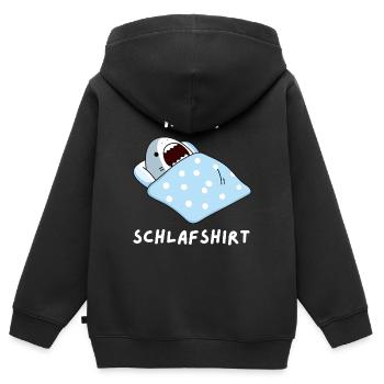 Hais chemises de nuit - Sweat Premium à capuche zippé enfant bio - noir - Dos - AI Model Kid Male (0cm)
