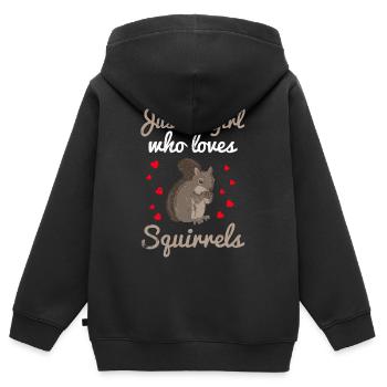 Eichhörnchen - Kinder Premium Organic Zip Hoodie - Schwarz - Hinten - AI Model Kid Male (0cm)
