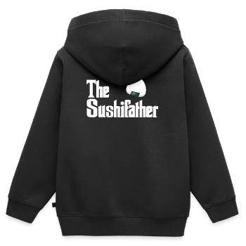 Sushi - Sweat Premium à capuche zippé enfant bio - noir - Dos - AI Model Kid Male (0cm)
