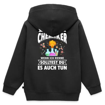 Chemiker Labor Periodensystem Neutron Alchemie - Kinder Premium Organic Zip Hoodie - Schwarz - Hinten - AI Model Kid Male (0cm)