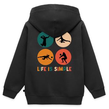 Beachvolleyball Volleyball Team Spieler - Kinder Premium Organic Zip Hoodie - Schwarz - Hinten - AI Model Kid Male (0cm)