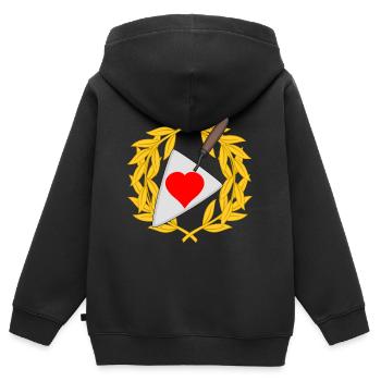 Maurerkelle chantier maison construction maison construire coeur - Sweat Premium à capuche zippé enfant bio - noir - Dos - AI Model Kid Male (0cm)
