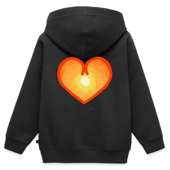 Herzlich Herz Sonnenaufgang Sonnenschein Sonne - Kinder Premium Organic Zip Hoodie - Schwarz - Hinten - AI Model Kid Male (0cm)