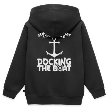 Schiff Skipper Kaptain - Kinder Premium Organic Zip Hoodie - Schwarz - Hinten - AI Model Kid Male (0cm)
