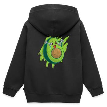 avocado - Kids Premium Organic Zip-up Hoodie - black - Back - AI Model Kid Male (0cm)