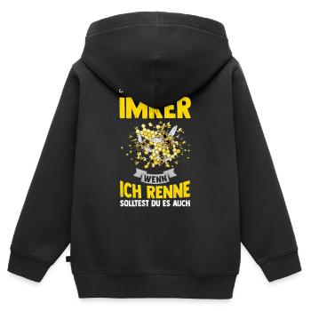 Imker - Kinder Premium Organic Zip Hoodie - Schwarz - Hinten - AI Model Kid Male (0cm)