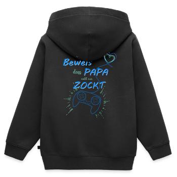 Gaming - Kind - Ich bin der Beweis Baby - Kinder Premium Organic Zip Hoodie - Schwarz - Hinten - AI Model Kid Male (0cm)