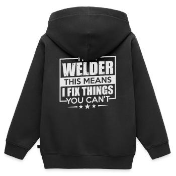 schweißer schweißen - Kinder Premium Organic Zip Hoodie - Schwarz - Hinten - AI Model Kid Male (0cm)