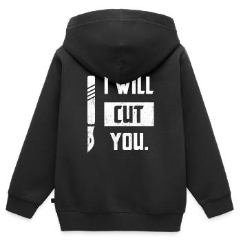 Chirurgien Proverbes cadeau de médecine Docteur Docteur Médecin - Sweat Premium à capuche zippé enfant bio - noir - Dos - AI Model Kid Male (0cm)