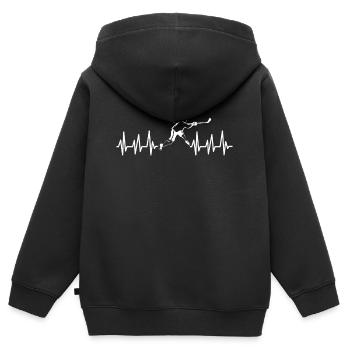 Eishockey Tshirt Hockey Schläger Verein Unihockey - Kinder Premium Organic Zip Hoodie - Schwarz - Hinten - AI Model Kid Male (0cm)