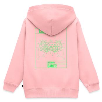 Liam Nom cadeau personnalisé légendaire - Sweat Premium à capuche zippé enfant bio - rose - Dos - AI Model Kid Female (0cm)