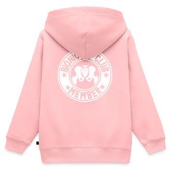 Nouveau hanche chirurge chirurgicale drôle logo - Sweat Premium à capuche zippé enfant bio - rose - Dos - AI Model Kid Female (0cm)