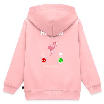 Flamingo - Kinder Premium Organic Zip Hoodie - Rosa - Hinten - AI Model Kid Female (0cm)