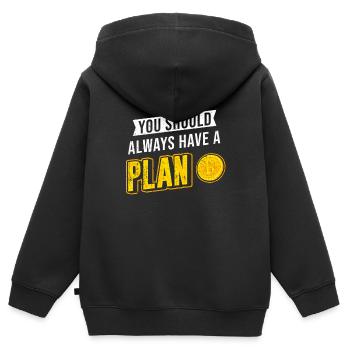 Bitcoin - Sweat Premium à capuche zippé enfant bio - noir - Dos - AI Model Kid Male (0cm)