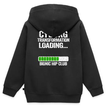 Hanche OP chirurgie membre De rétablissement Nouveau hanche - Sweat Premium à capuche zippé enfant bio - noir - Dos - AI Model Kid Male (0cm)