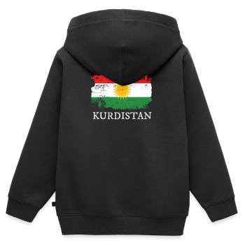Kurdistan - Kinder Premium Organic Zip Hoodie - Schwarz - Hinten - AI Model Kid Male (0cm)