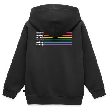 LGBT CSD Gay Pride Regenbogen Lichtschwert - Kinder Premium Organic Zip Hoodie - Schwarz - Hinten - AI Model Kid Male (0cm)