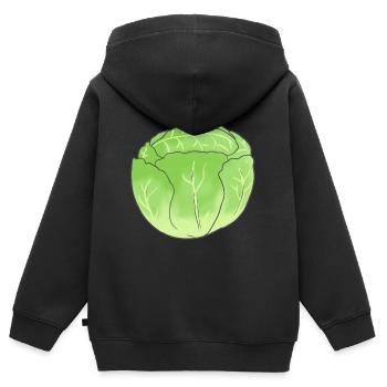 Eisbergsalat Kohl Gemüse Bio Vegetarisch Garten - Kinder Premium Organic Zip Hoodie - Schwarz - Hinten - AI Model Kid Male (0cm)