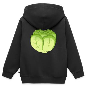Eisbergsalat Salat Kohl Kohlkopf Gemüse Küche - Kinder Premium Organic Zip Hoodie - Schwarz - Hinten - AI Model Kid Male (0cm)
