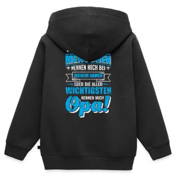 Lustiges Opa Sprüche Geschenk - Kinder Premium Organic Zip Hoodie - Schwarz - Hinten - AI Model Kid Male (0cm)