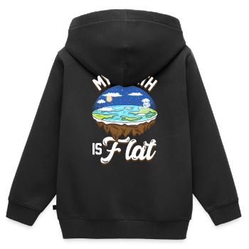 flat earth global lockdown the conspiracy - Sweat Premium à capuche zippé enfant bio - noir - Dos - AI Model Kid Male (0cm)