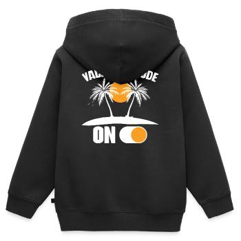Vacation Mode On - lustiger Spruch für Urlauber - Kinder Premium Organic Zip Hoodie - Schwarz - Hinten - AI Model Kid Male (0cm)