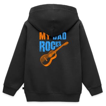 Fête des Pères, Fête des Pères, Fête des Pères, Fête des Pères - Sweat Premium à capuche zippé enfant bio - noir - Dos - AI Model Kid Male (0cm)