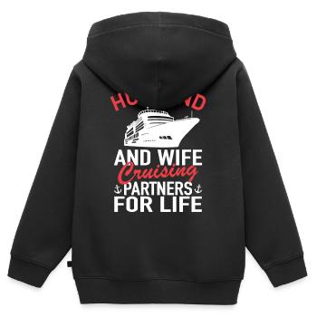 Navire de croisière Navire de croisière - Croisière - Sweat Premium à capuche zippé enfant bio - noir - Dos - AI Model Kid Male (0cm)