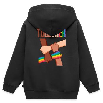Equality Social Justice Human - Kids Premium Organic Zip-up Hoodie - black - Back - AI Model Kid Male (0cm)