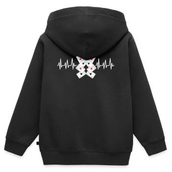 Poker - Kinder Premium Organic Zip Hoodie - Schwarz - Hinten - AI Model Kid Male (0cm)