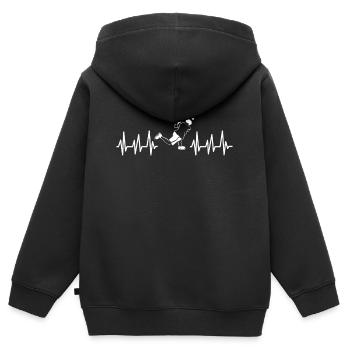 Eishockey Tshirt Hockey Schläger Verein Unihockey - Kinder Premium Organic Zip Hoodie - Schwarz - Hinten - AI Model Kid Male (0cm)