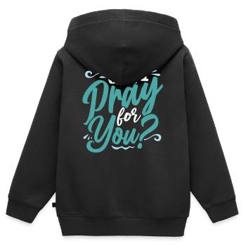 Verse biblique, Dieu chrétien, prière - Sweat Premium à capuche zippé enfant bio - noir - Dos - AI Model Kid Male (0cm)